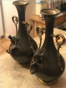 Bronzed, French Vases, Circa 1890 *Amended Description*