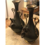 Bronzed, French Vases, Circa 1890 *Amended Description*