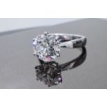 3.70 Carat Diamond Ring Set in White Gold