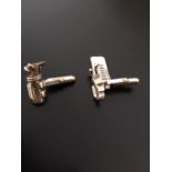 Silver golf club cufflinks