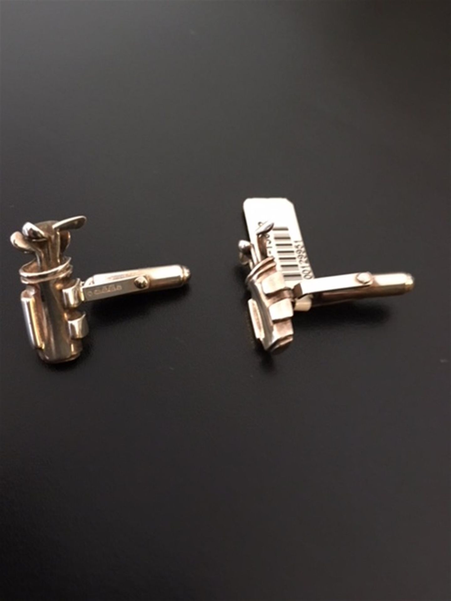 Silver golf club cufflinks