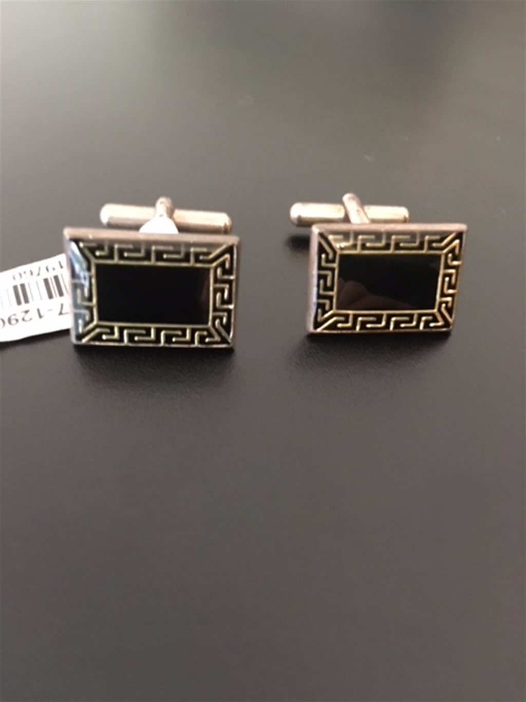 Silver black fancy cufflinks