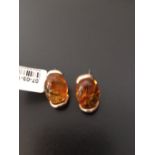 Silver Amber stud earrings