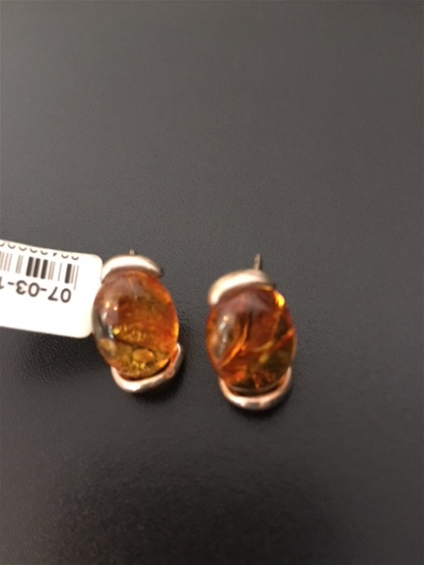 Silver Amber stud earrings