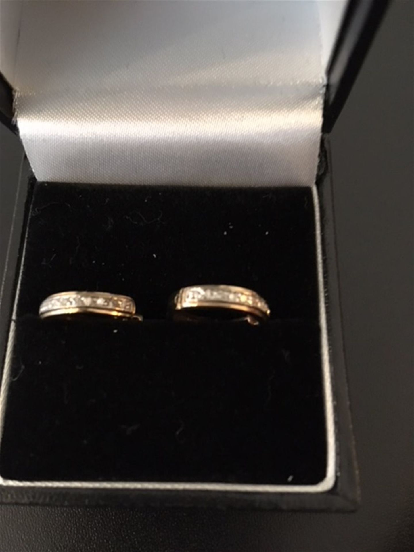 Gold hoop & Diamond earrings - Image 2 of 2
