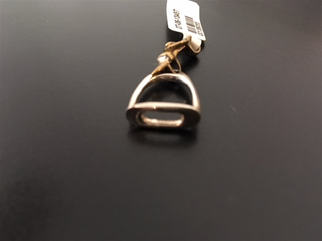 Silver & gold plated stirrup pendant