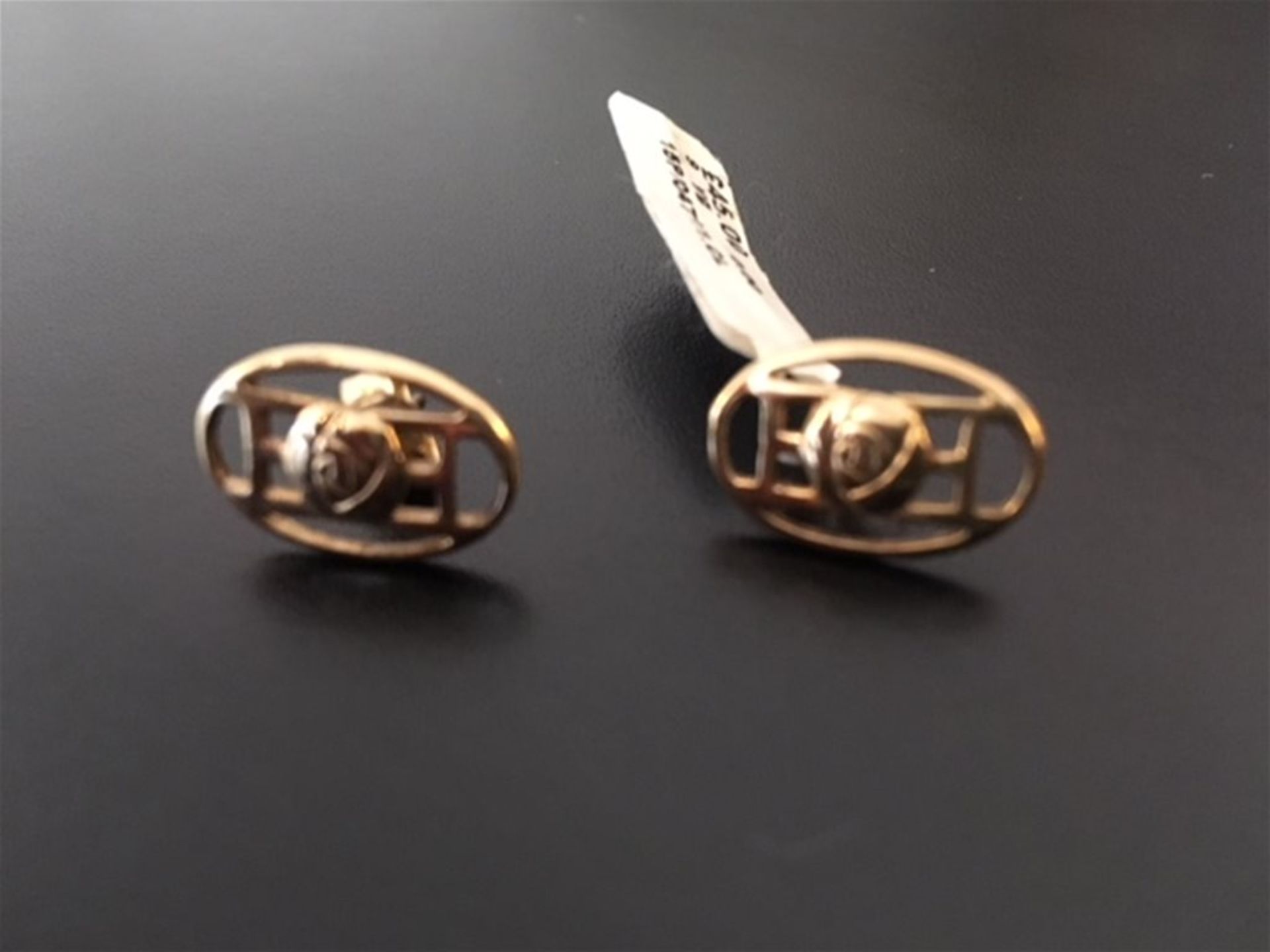 9ct yellow gold earrings - Image 2 of 2