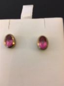 Gold & Pink Topaz earrings