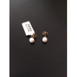 9ct yellow gold & pearl earrings