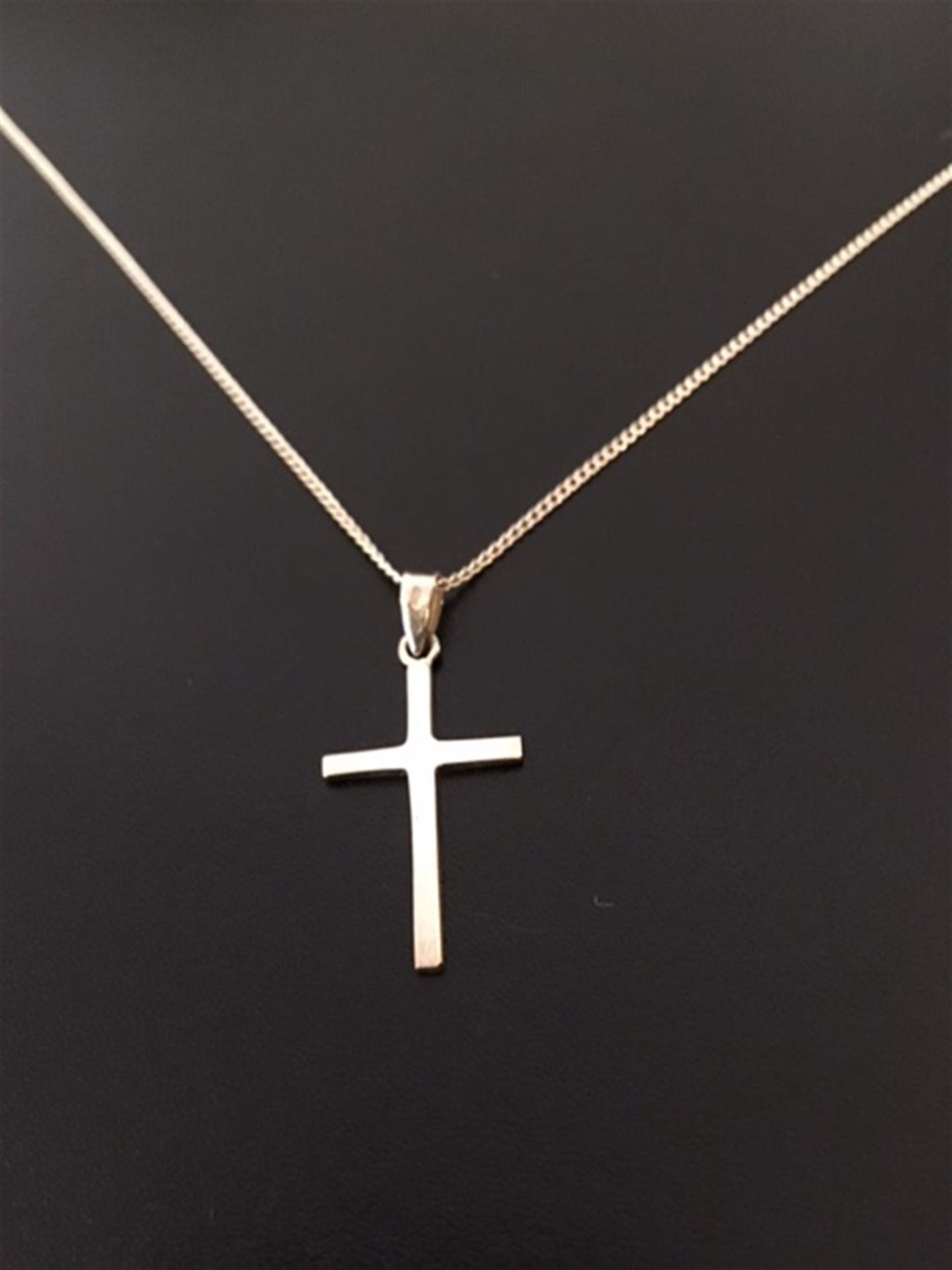 Silver cross & chain