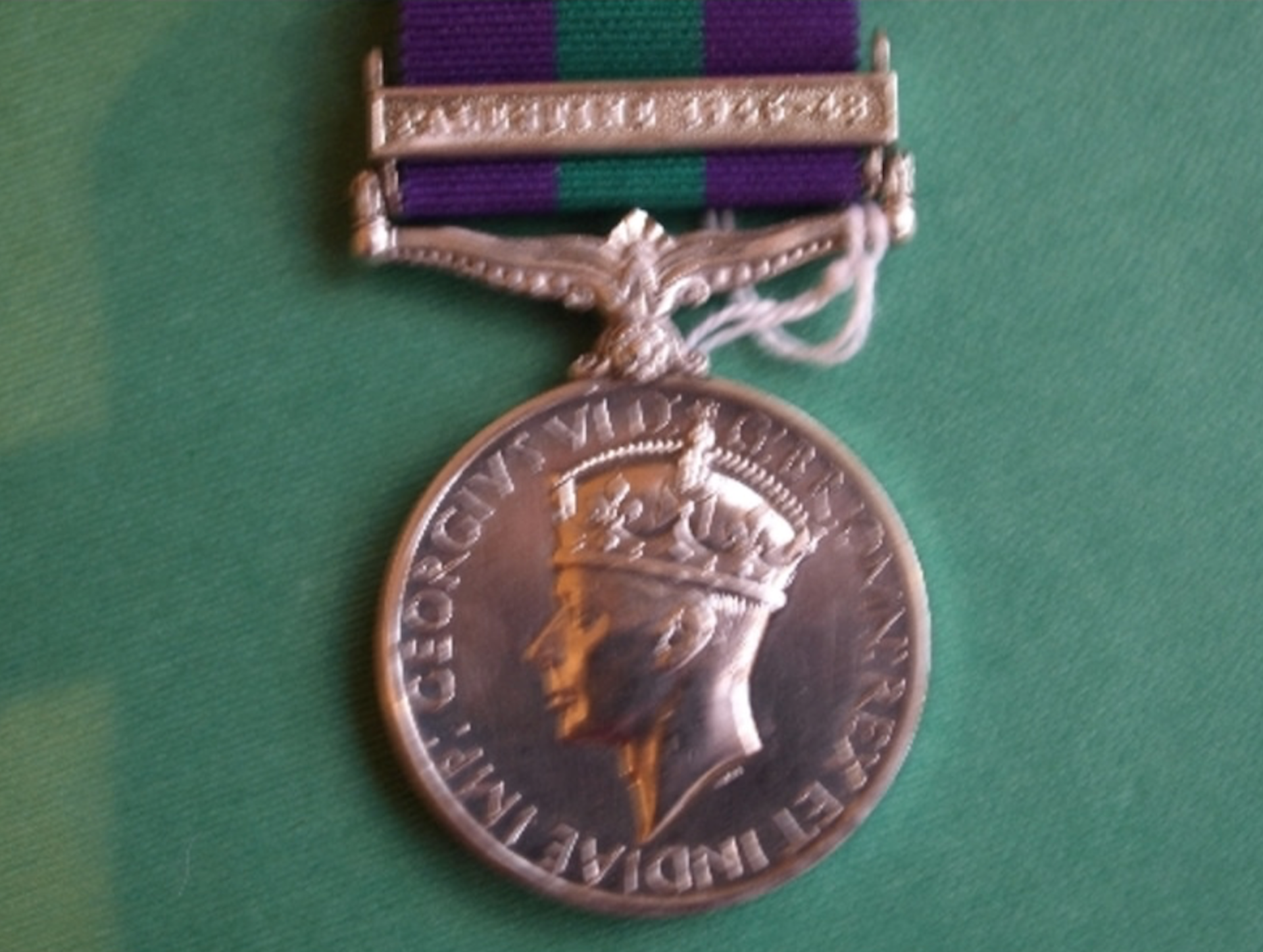 General Service Medal Palestine 1945-48 to the Duke of Wellington Regt with original box