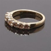 Alliance ring in yellow gold, undisturbed, size 17/53 with diamonds 1,14 ct Color from LP Clarity P1