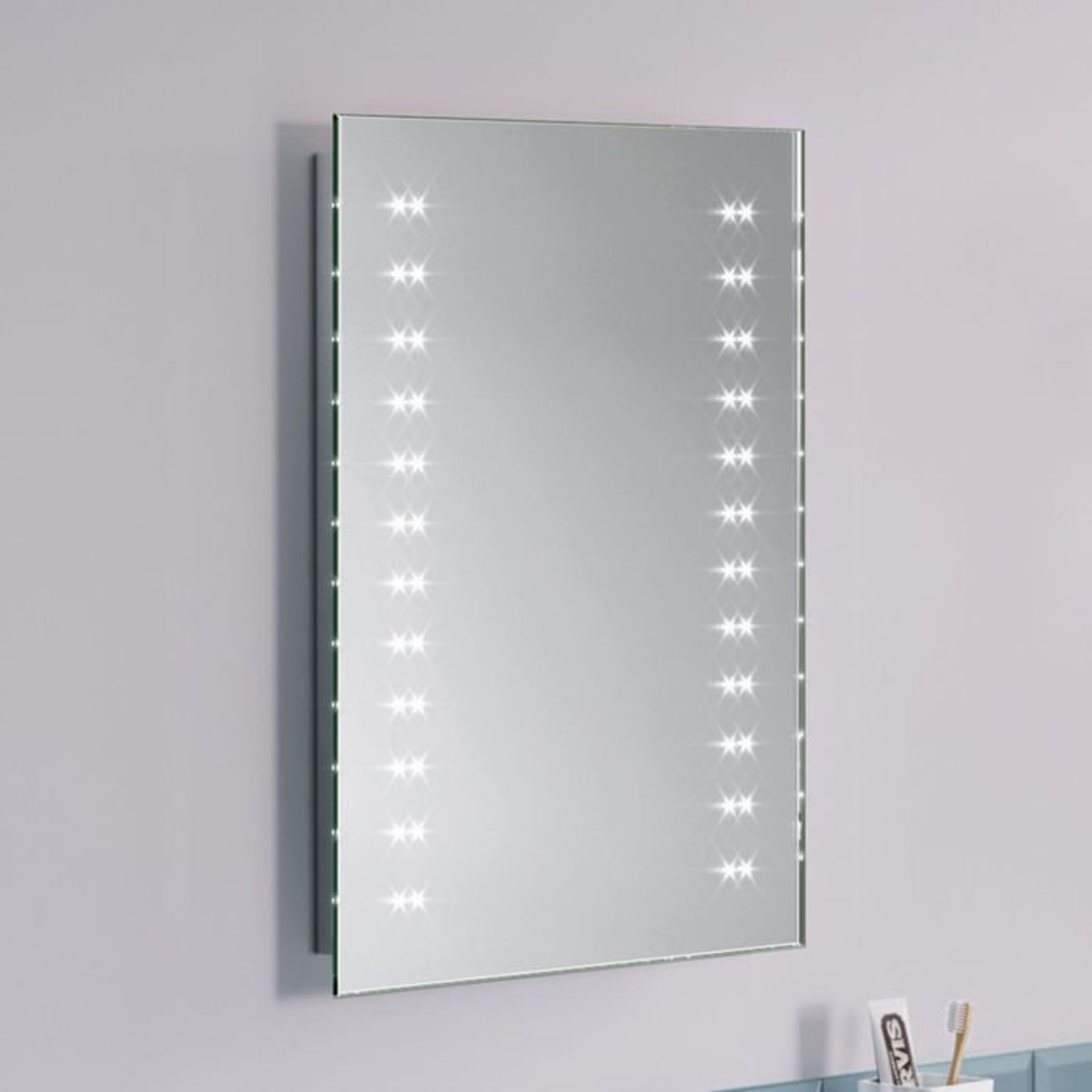 (L16) 390x500mm Galactic LED Mirror - Battery Operated, Energy saving controlled On / Off switch - Image 2 of 3