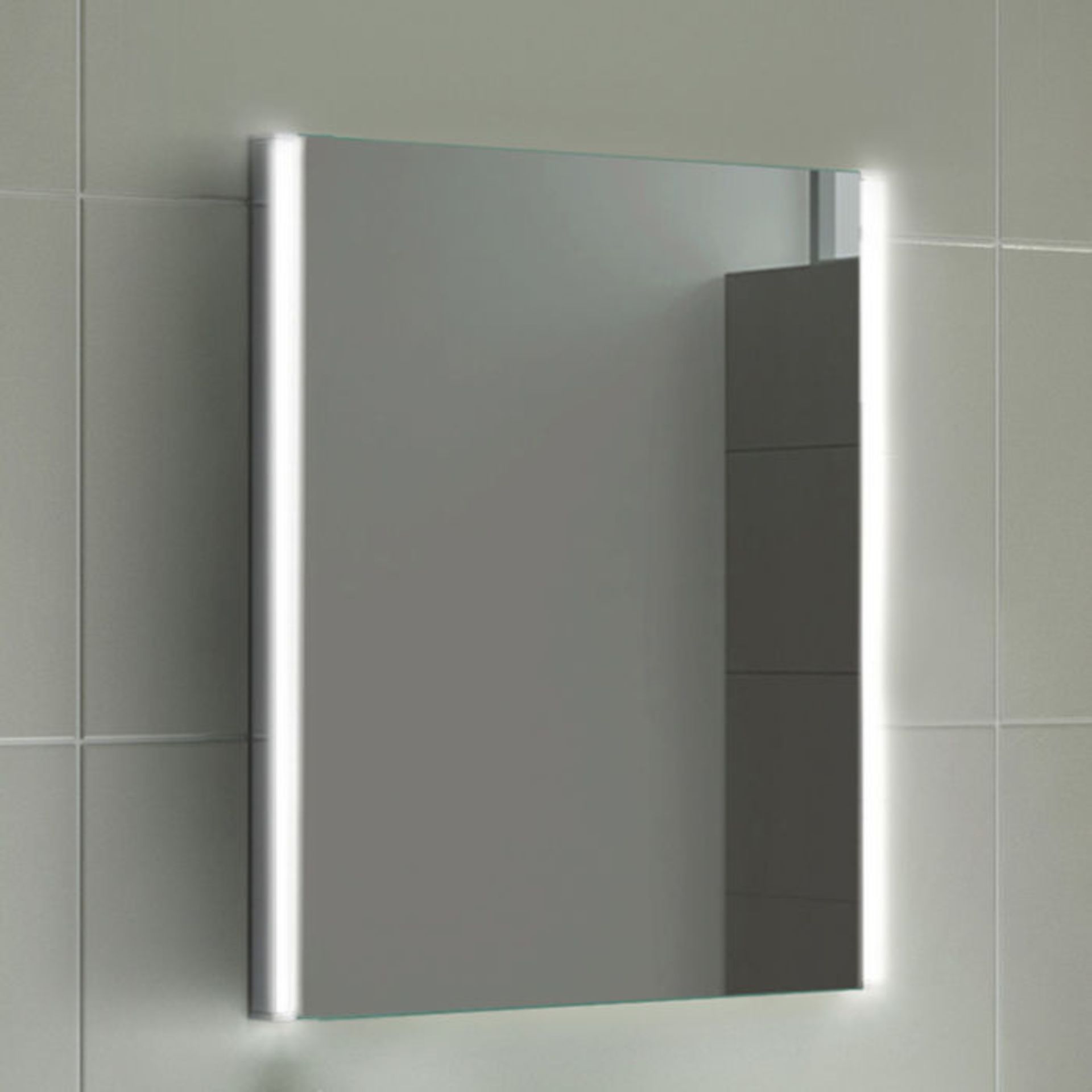 (L205) 390x500mm Lunar Illuminated LED Mirror. Energy efficient LED lighting with IP44 rating Sensor