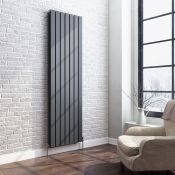 (L9)1800x532mm Anthracite Double Flat Panel Vertical Radiator RRP £499.99 Low carbon steel, high