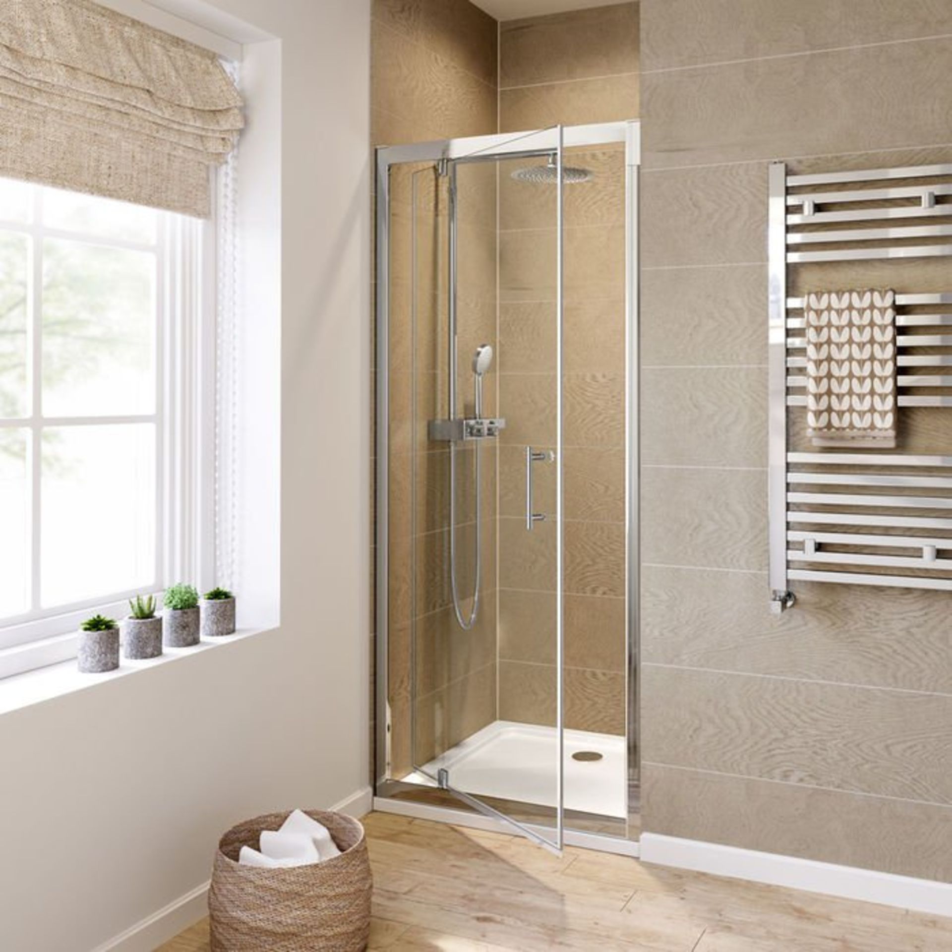 (L22) 800mm - 6mm - Elements Pivot Shower Door RRP £299.99 6mm Safety Glass Fully waterproof - Image 2 of 3