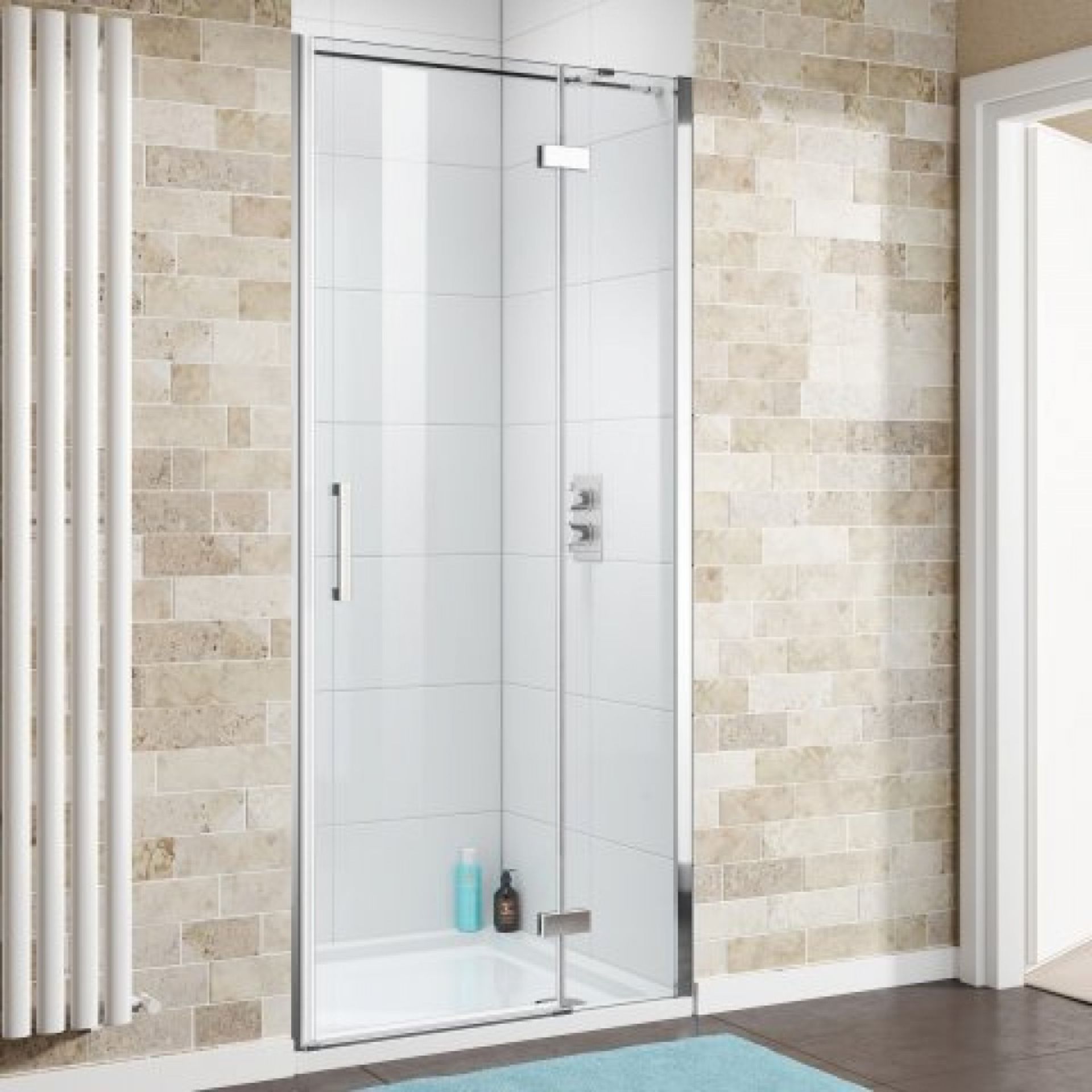 (L56) 800mm - 8mm - Premium EasyClean Hinged Shower Door RRP £499.99 8mm EasyClean glass - Our glass - Image 2 of 2