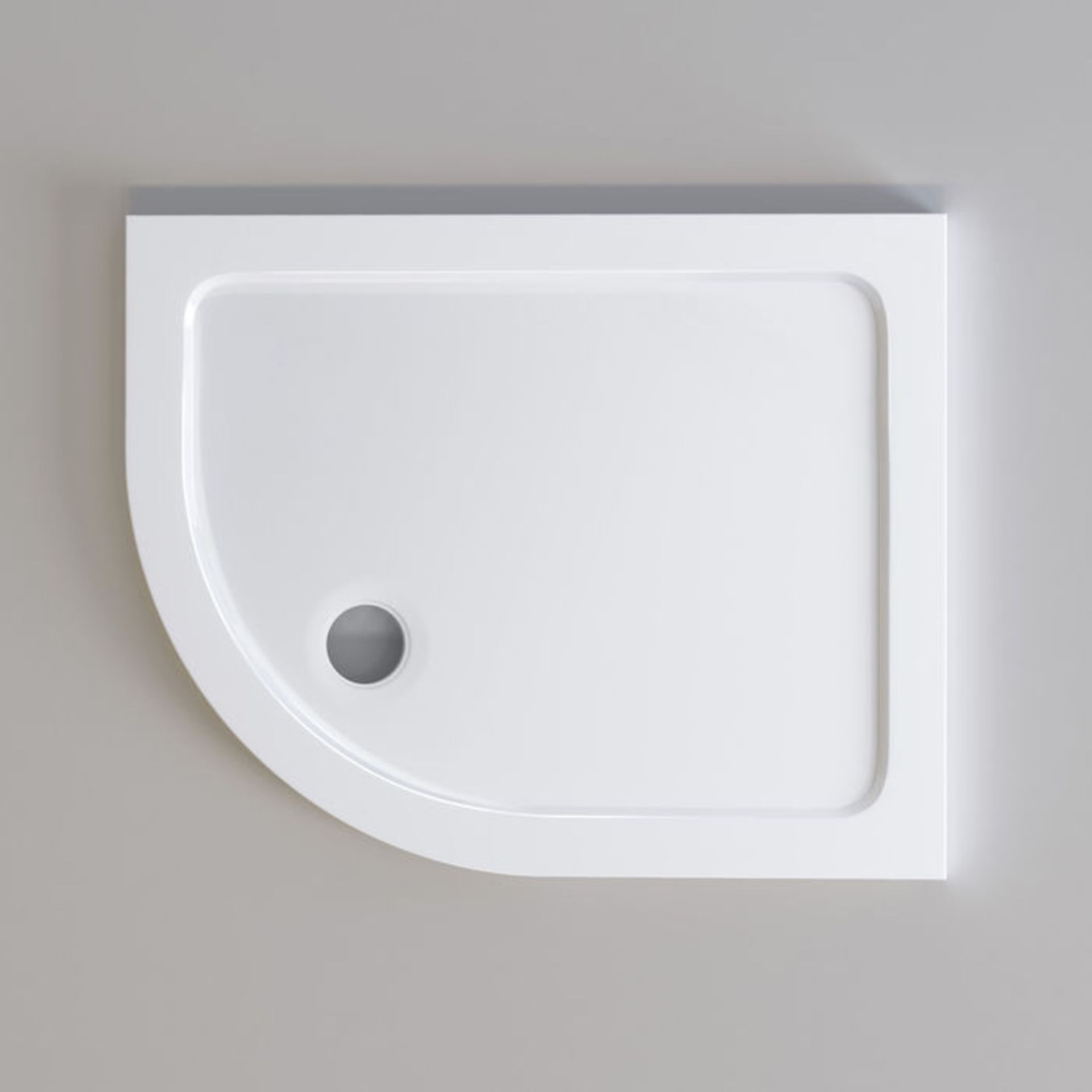 (L63) 1000x800mm Offset Quadrant Ultraslim Stone Shower Tray - Left RRP £249.99 Low profile ultra