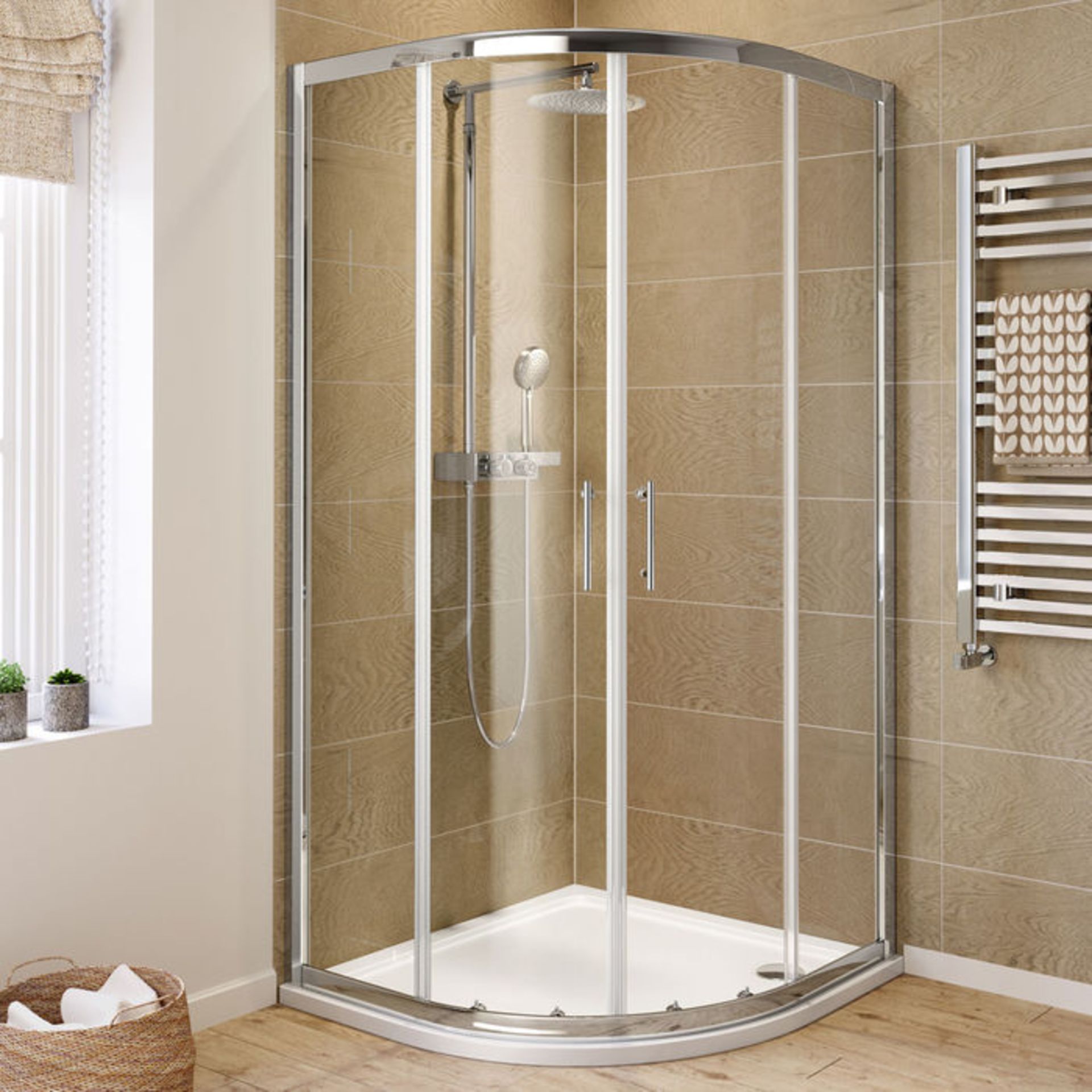 (L26) 900x900mm - 6mm - Elements Quadrant Shower Enclosure RRP £272.99 6mm Safety Glass Fully - Image 2 of 3