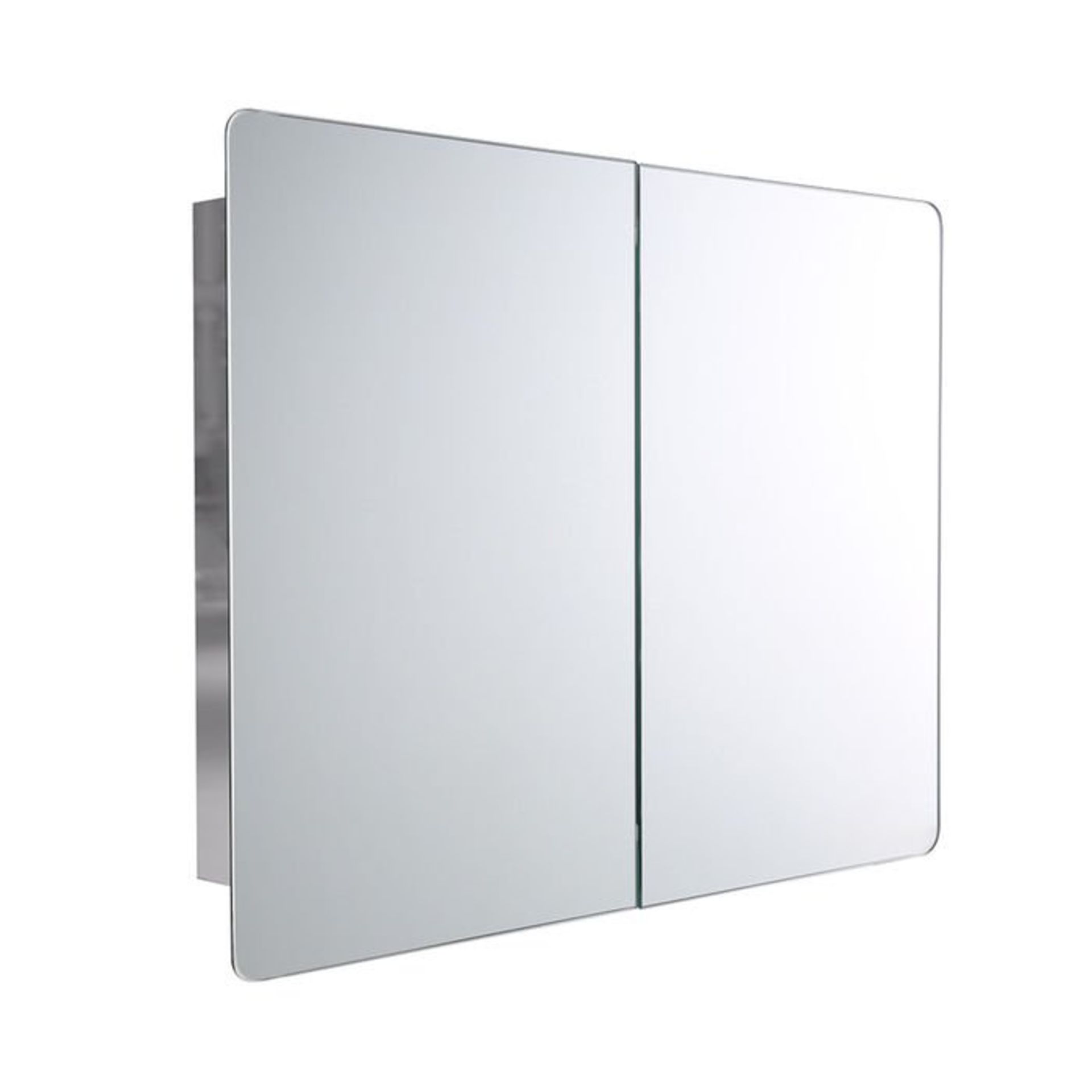 (L19)800x600 Curved Double Door Liberty Stainless Steel Mirror Cabinet. Made from high-grade - Image 3 of 3