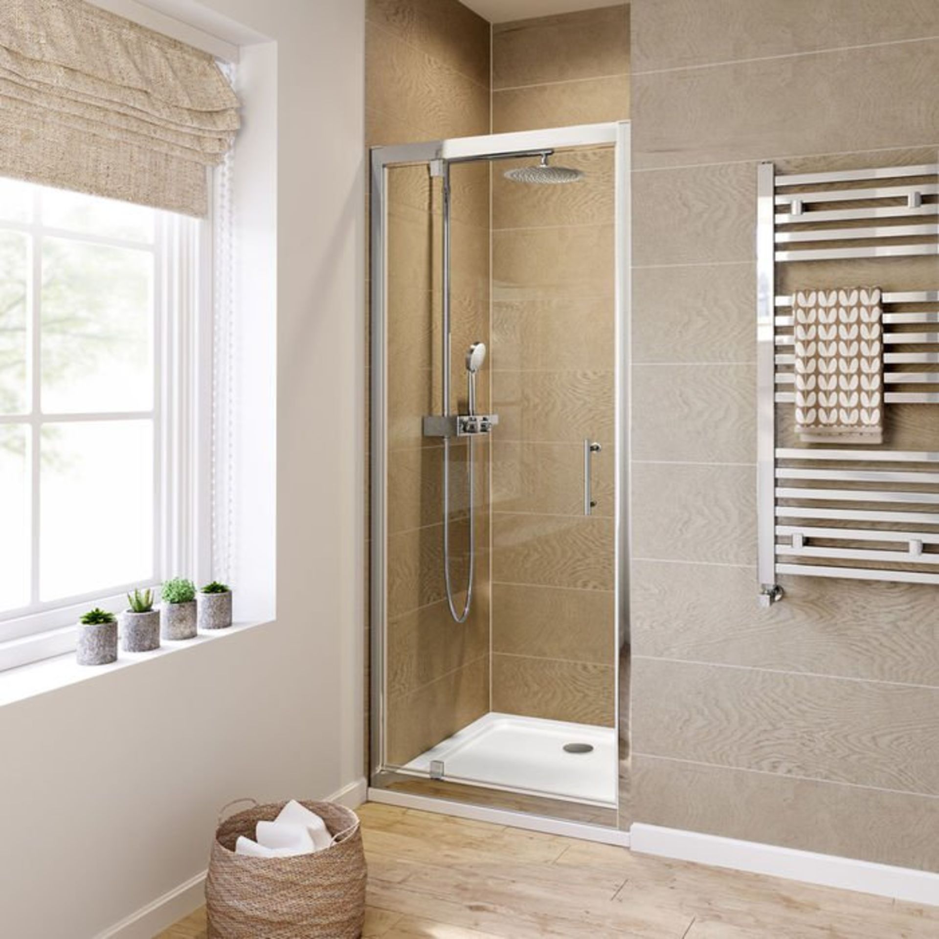 (L22) 800mm - 6mm - Elements Pivot Shower Door RRP £299.99 6mm Safety Glass Fully waterproof - Image 3 of 3