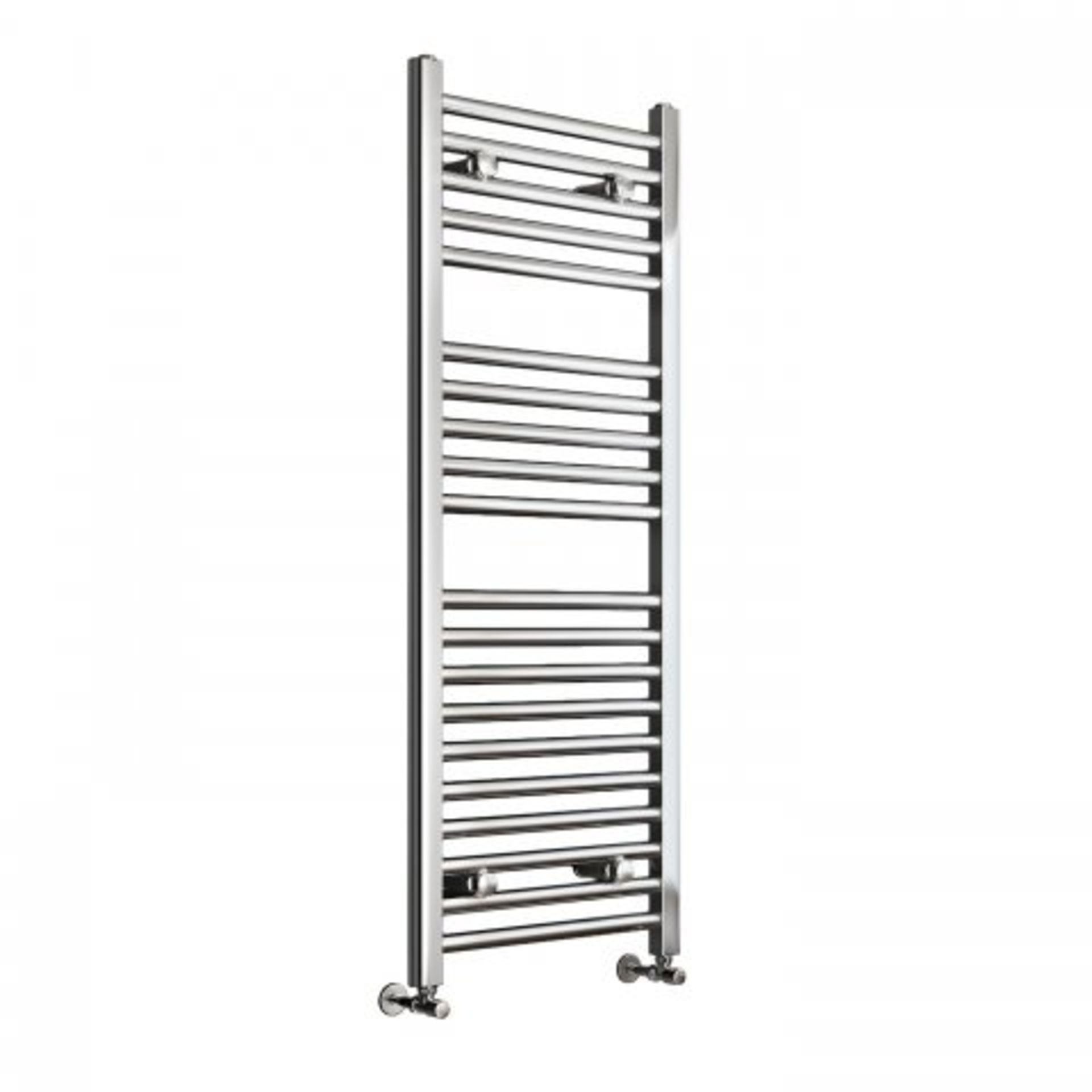 (L44) (L44) 1200x450mm - 25mm Tubes - Chrome Heated Straight Rail Ladder Towel Radiator Benefit from - Image 3 of 3