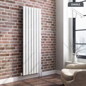 (L8)1600x532mm Gloss White Single Flat Panel Vertical Radiator RRP £194.99 Low carbon steel, high