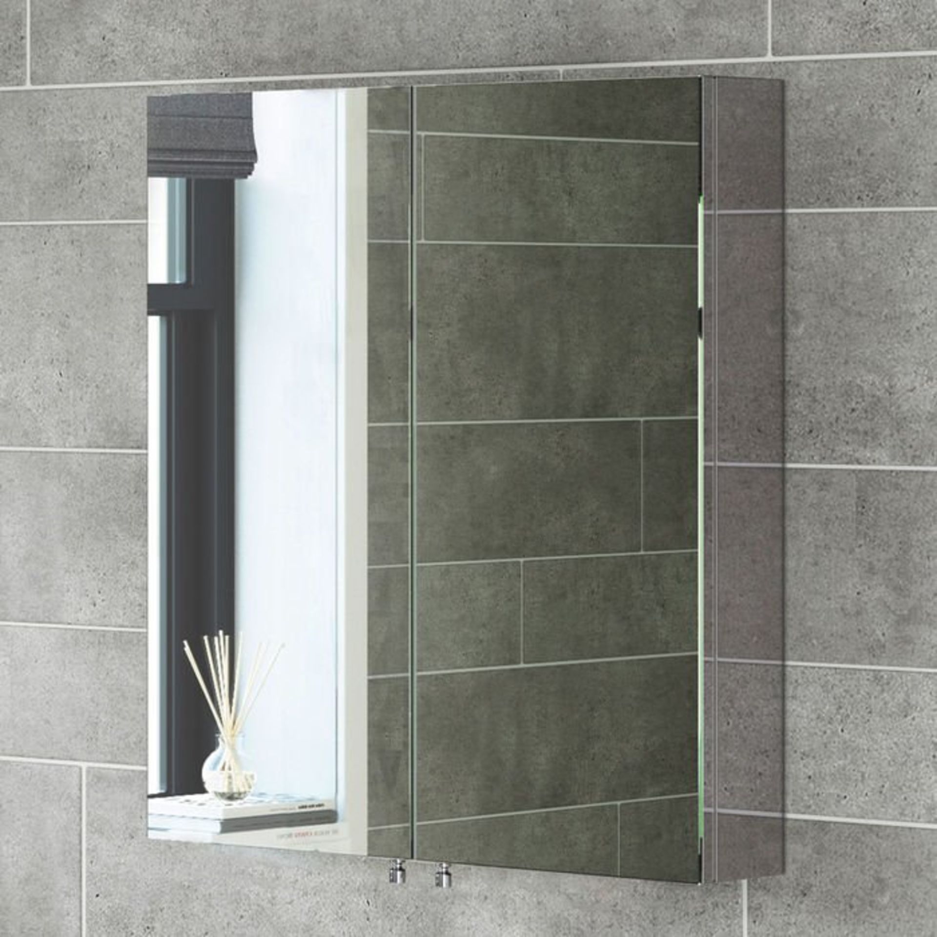 (L120) 670x600mm Liberty Stainless Steel Double Door Mirror Cabinet. RRP £262.99. Made from high-