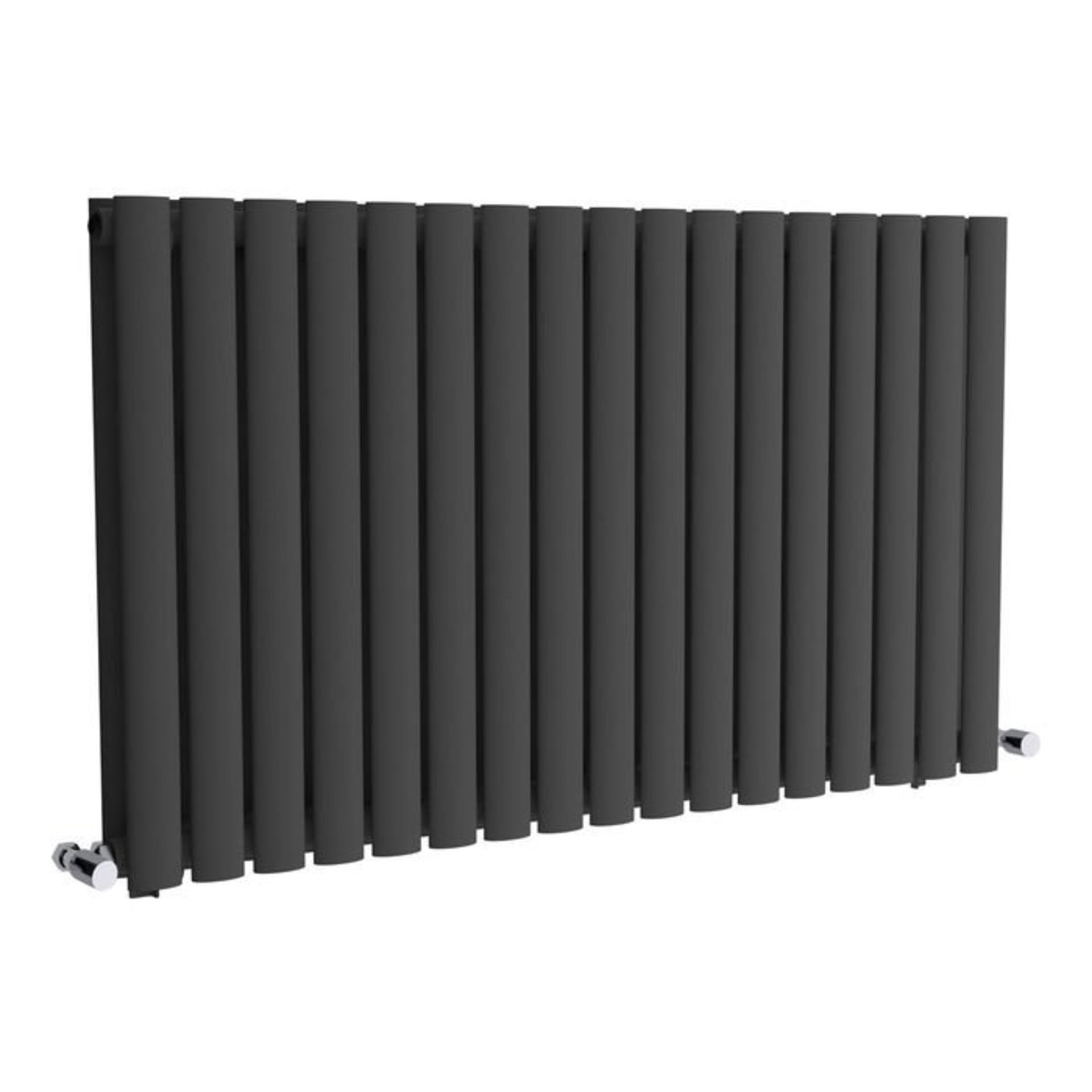 (L77) 600x1020mm Anthracite Double Panel Oval Tube Horizontal Radiator. RRP £351.99. Low carbon - Image 3 of 3