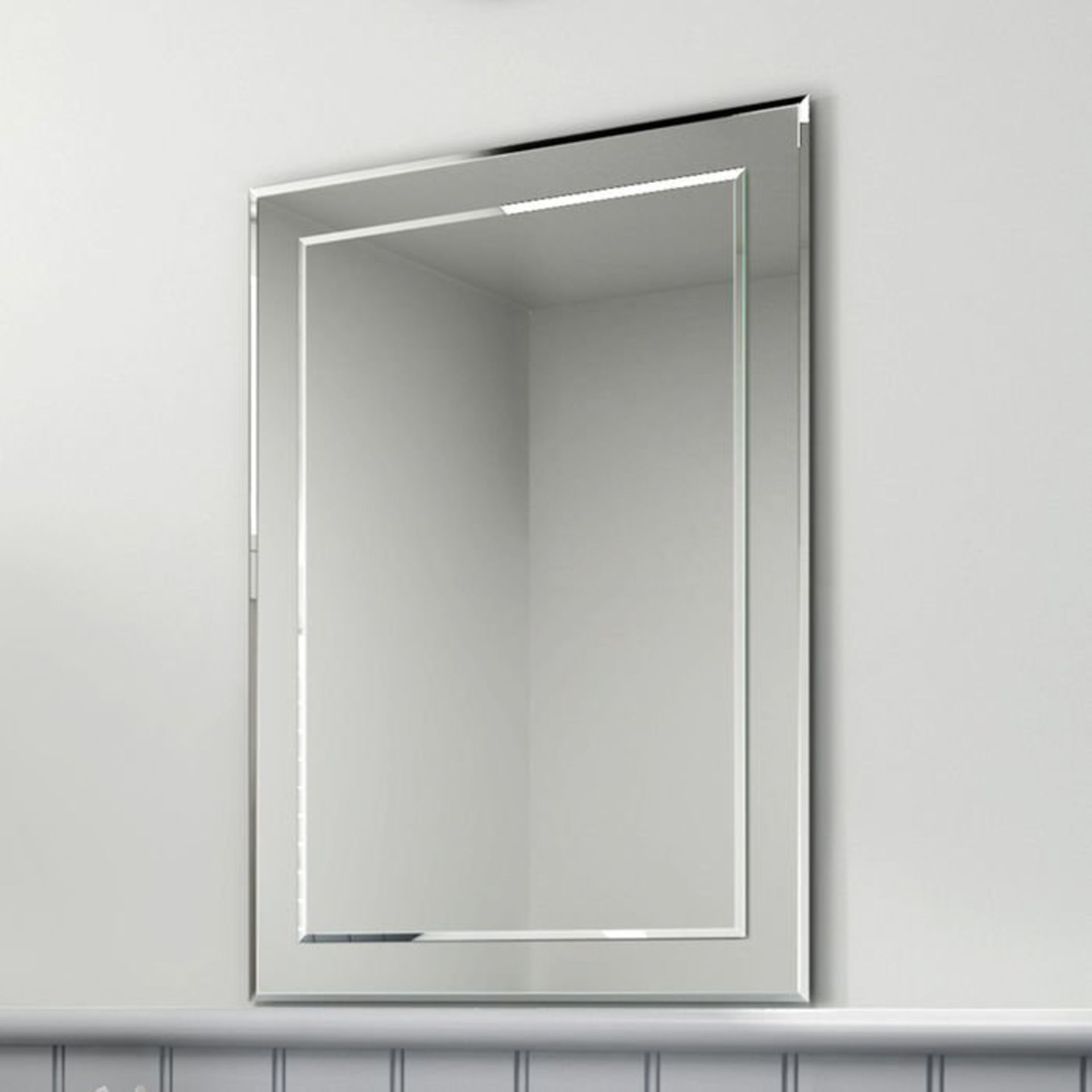 (L117) 500x700mm Bevel Mirror. RRP £79.99. Smooth beveled edge for additional safety and style