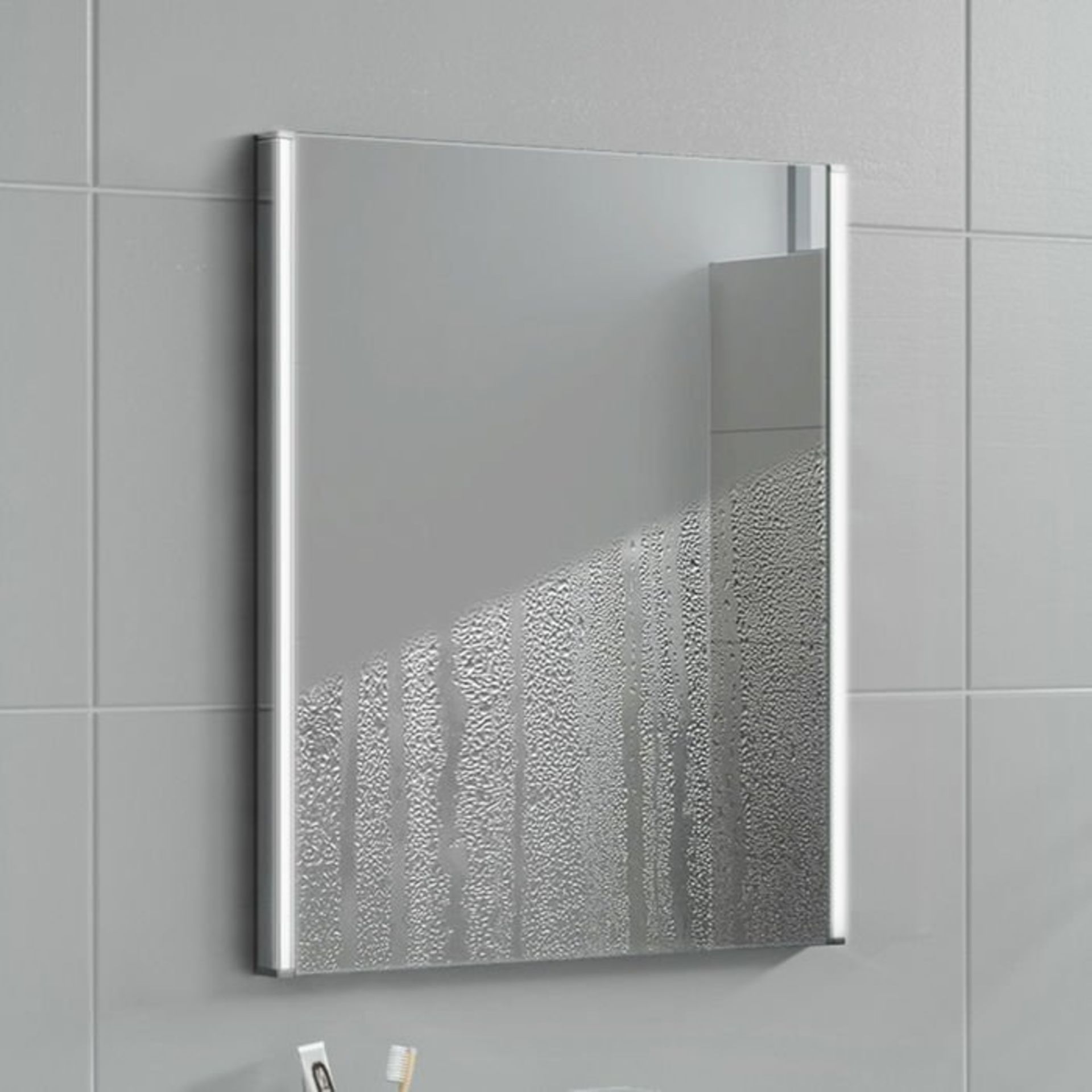 (L205) 390x500mm Lunar Illuminated LED Mirror. Energy efficient LED lighting with IP44 rating Sensor - Image 3 of 3