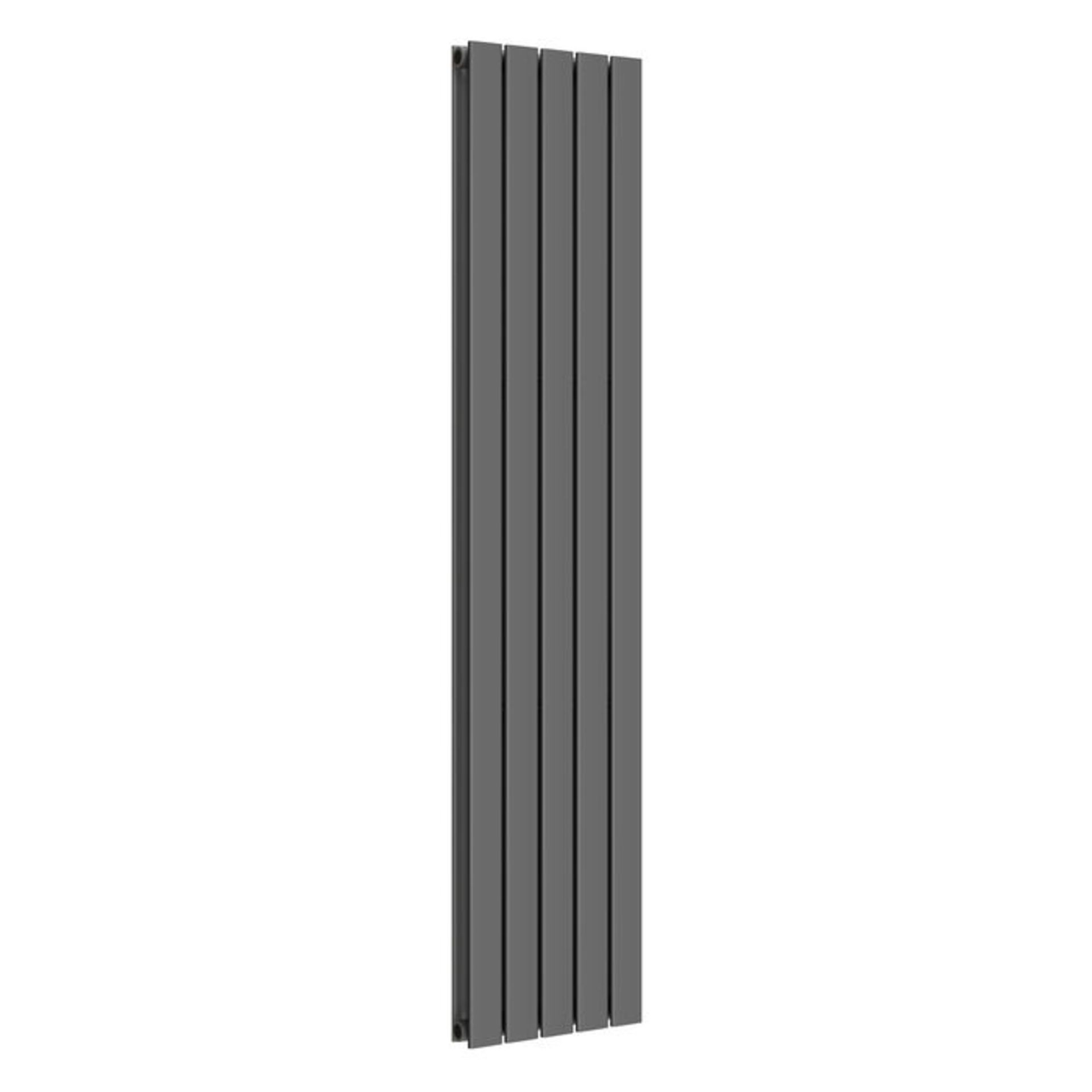 (L141) 1800x376mm Anthracite Double Flat Panel Vertical Radiator. RRP £449.99. Made with low - Image 3 of 3