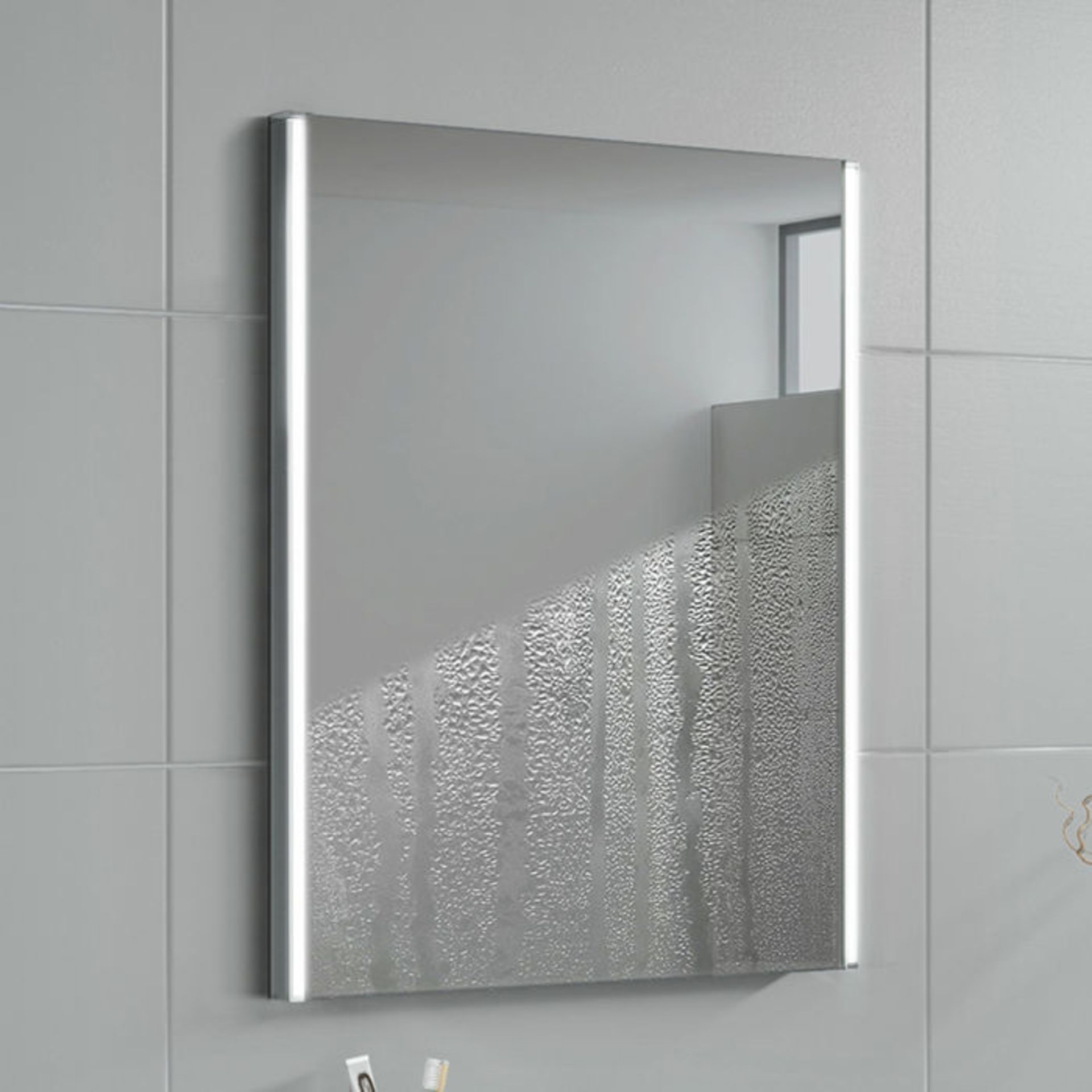 (L206) 450x600mm Lunar Illuminated LED Mirror. RRP £324.99. Energy efficient LED lighting with - Image 2 of 3