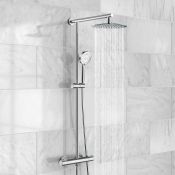 (L41) 250mm Large Round Head Thermostatic Exposed Shower Kit & Handheld. Luxurious larger head for a