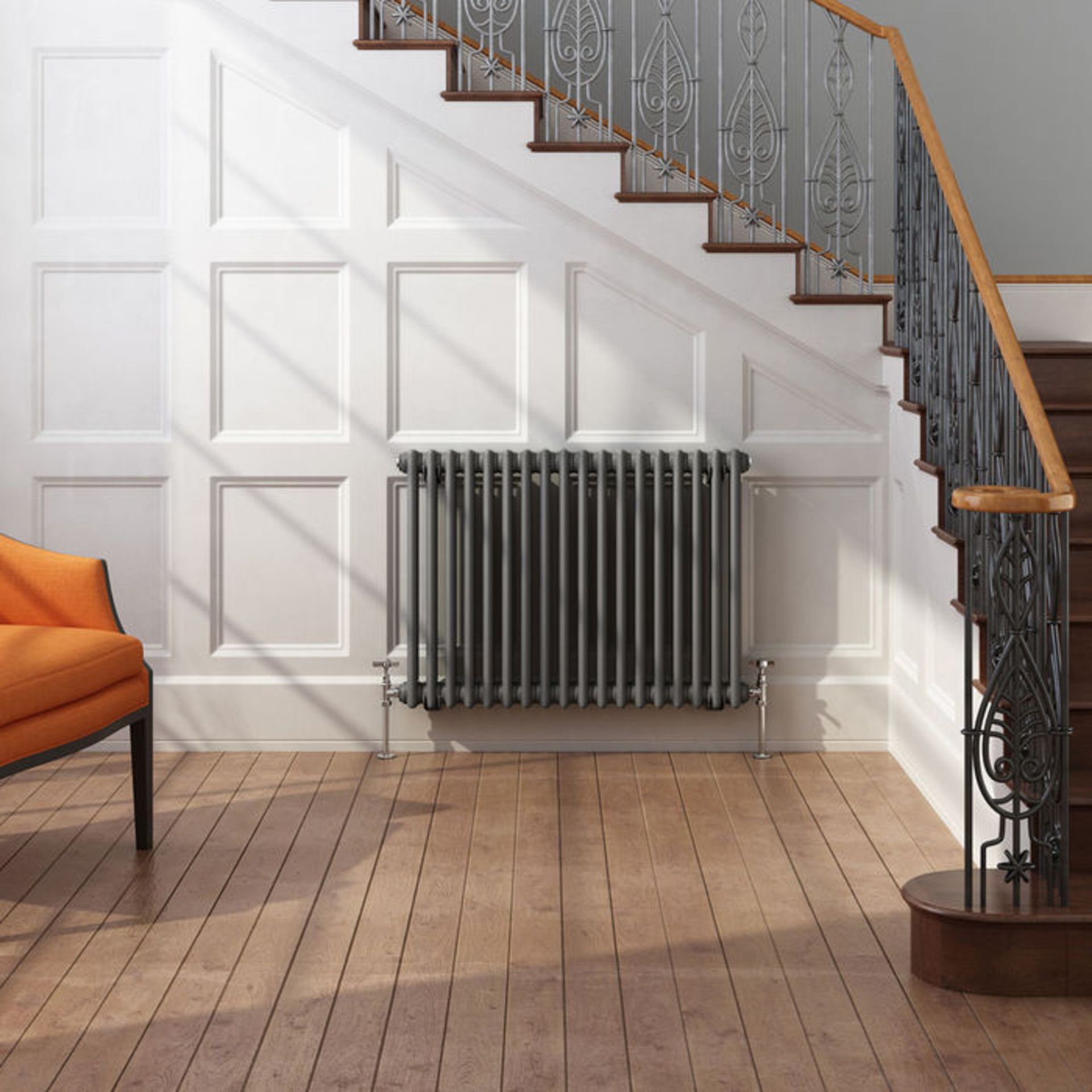 (L36) 600x828mm Anthracite Double Panel Horizontal Colosseum Traditional Radiator. RRP £447.99. - Image 2 of 3