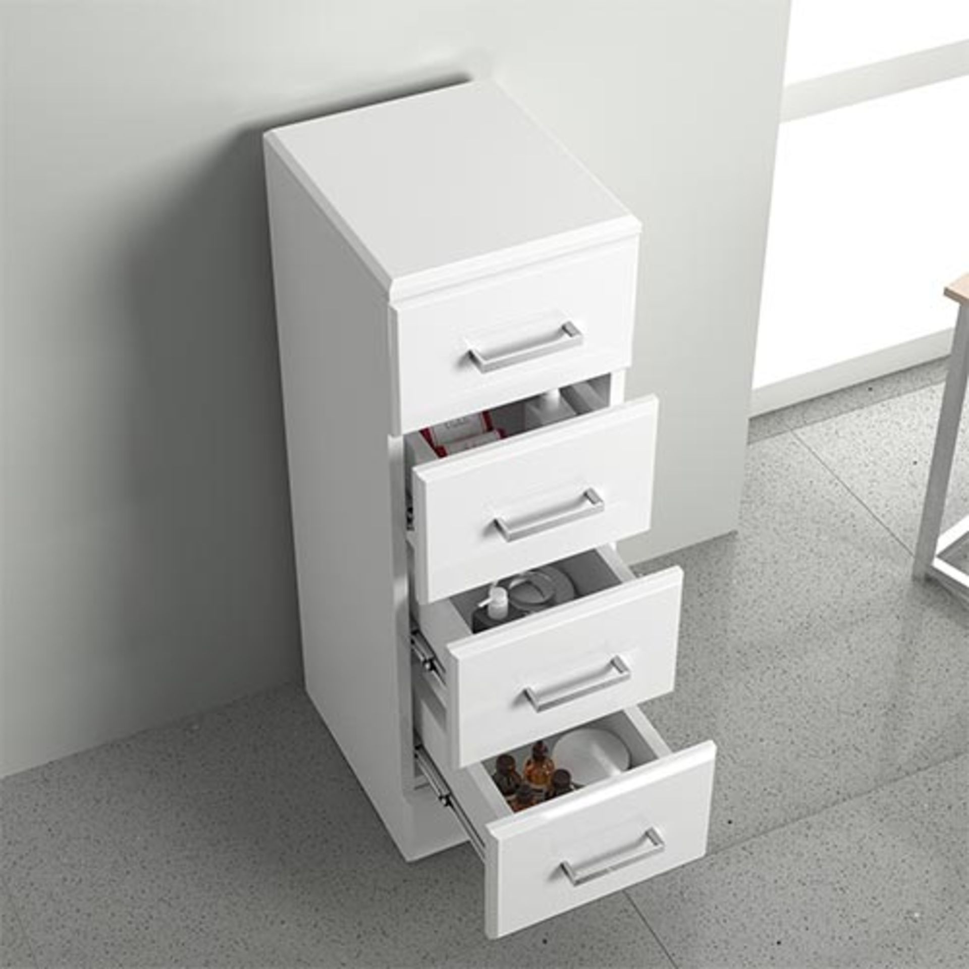 (L44) 250x300mm Quartz Gloss White Multi Drawer Unit RRP £143.99 Pristine gloss white finish Great