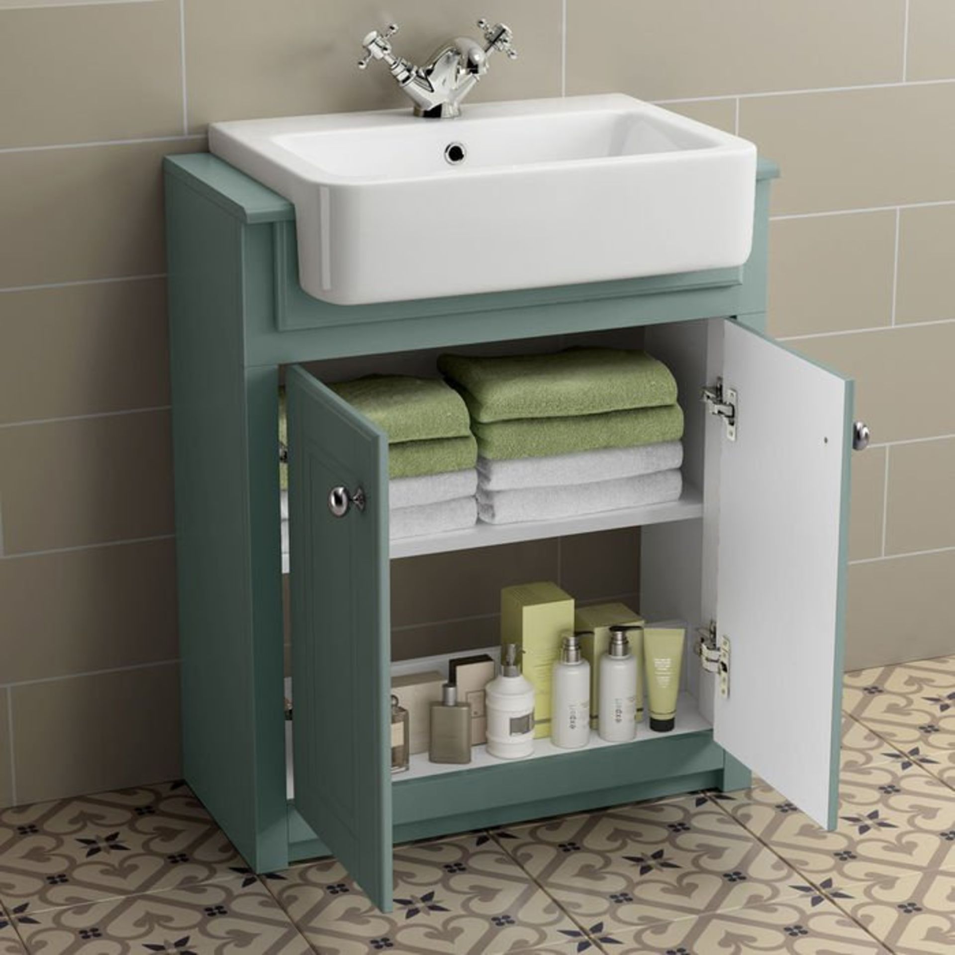 (E20) 667mm Cambridge Floorstanding Vanity Unit - Marine Mist. RRP £699.99. comes complete with - Image 3 of 5