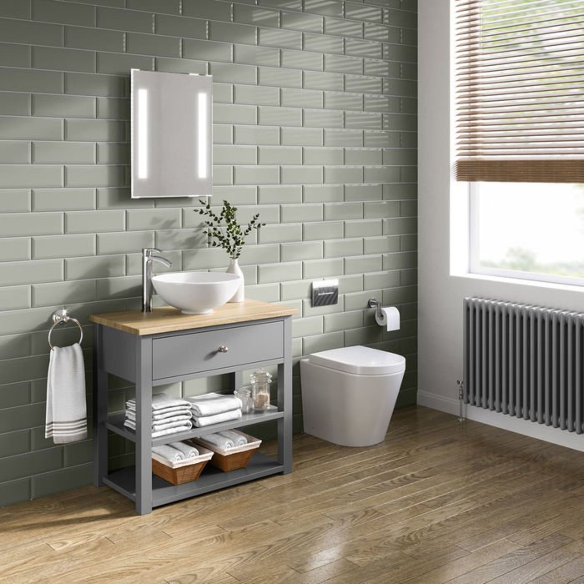 (E2) Sutton Countertop Vanity Unit & Puro Basin. RRP £1,199. Gorgeous storage solution with - Image 3 of 4