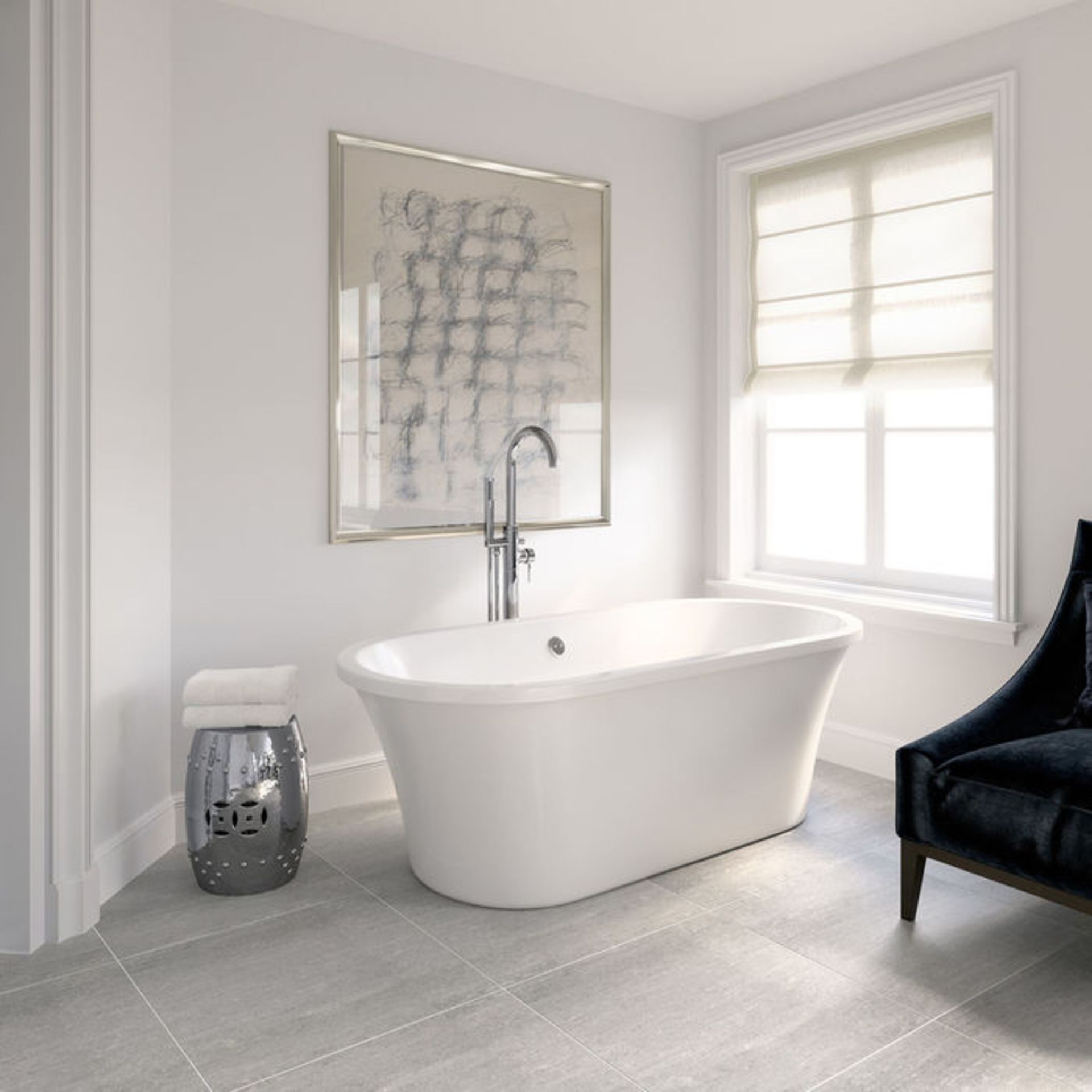(E12) 1700 x 800mm Kate Freestanding Bath - Large. We love this because it makes the 'hotel look' - Image 2 of 4