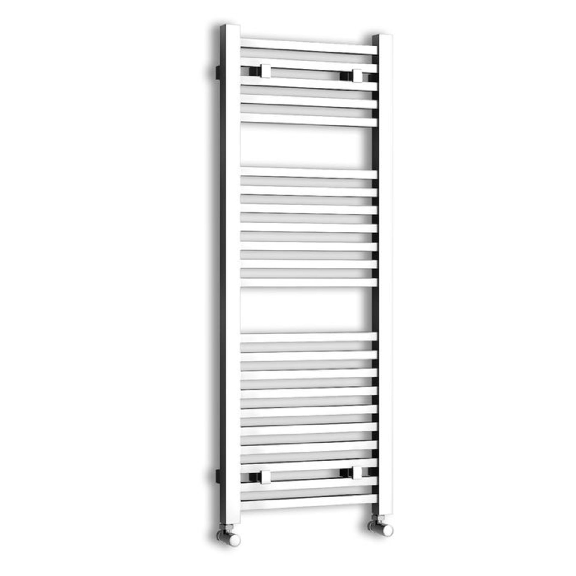 (E7) 1200x450mm Chrome Square Rail Ladder Towel Radiator. RRP £296.99. Low carbon steel chrome - Image 3 of 3