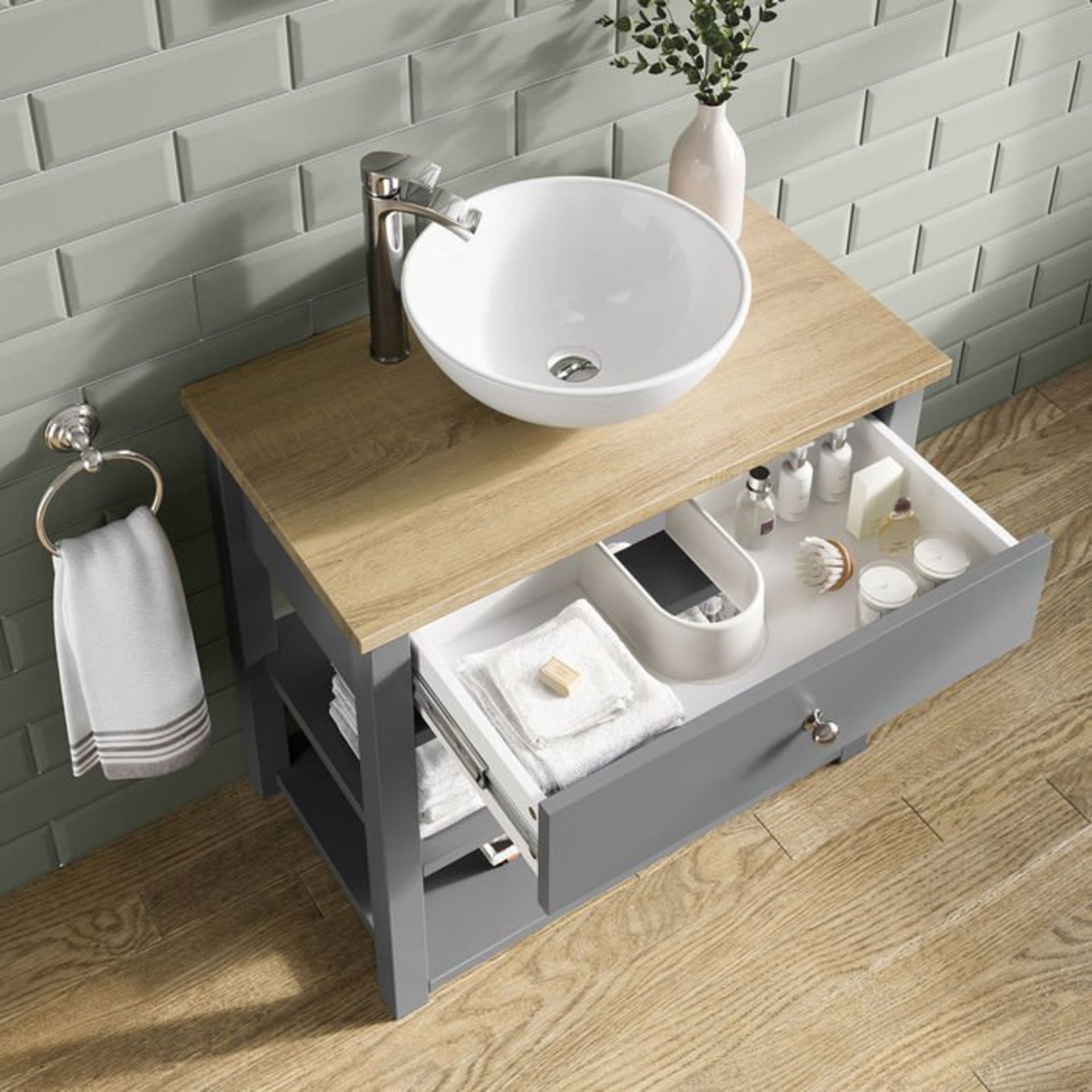 (E2) Sutton Countertop Vanity Unit & Puro Basin. RRP £1,199. Gorgeous storage solution with - Image 2 of 4