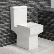 (E16) Belfort Close Coupled Toilet & Cistern inc Soft Close Seat. Made from White Vitreous China and