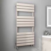 (E80) 1200x600mm Latte Flat Panel Ladder Towel Radiator. RRP £374.99. Made with low carbon steel
