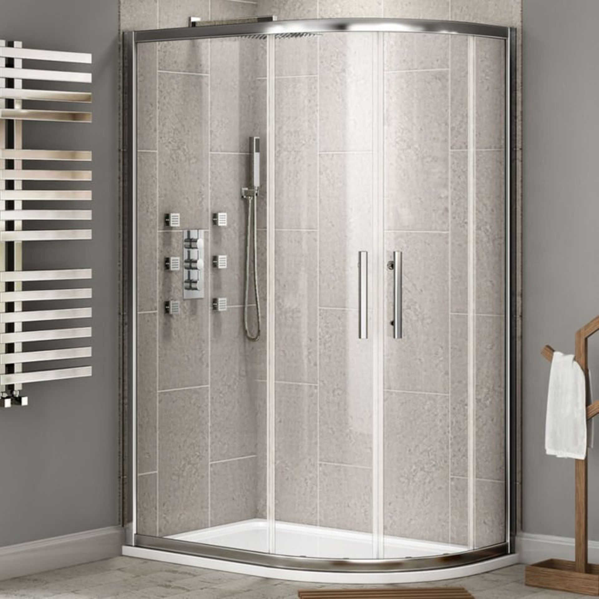 (E50) 800x1000mm - 8mm - Premium EasyClean Offset Quadrant Shower Enclosure - Reversible. RRP £399. - Image 3 of 5