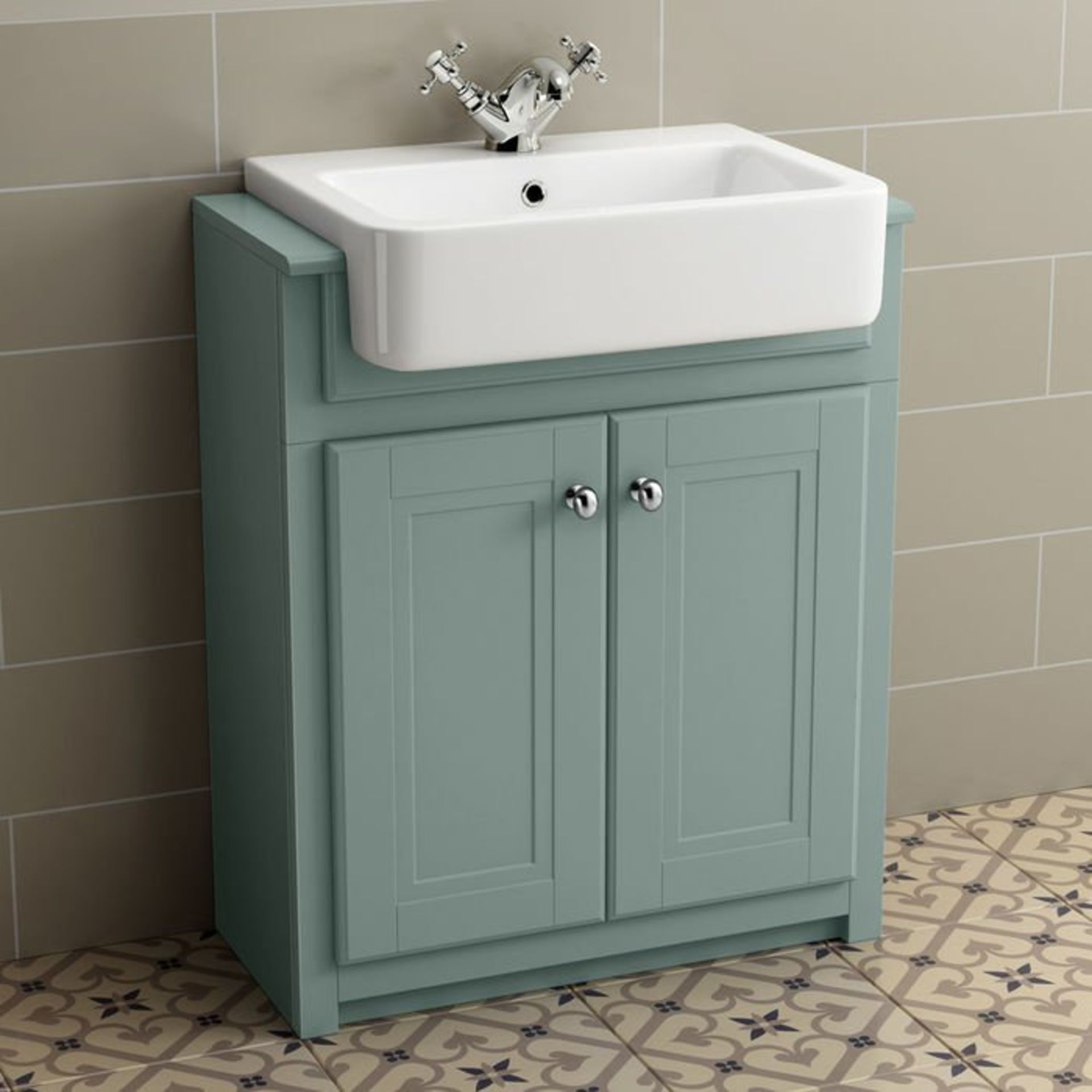 (E20) 667mm Cambridge Floorstanding Vanity Unit - Marine Mist. RRP £699.99. comes complete with