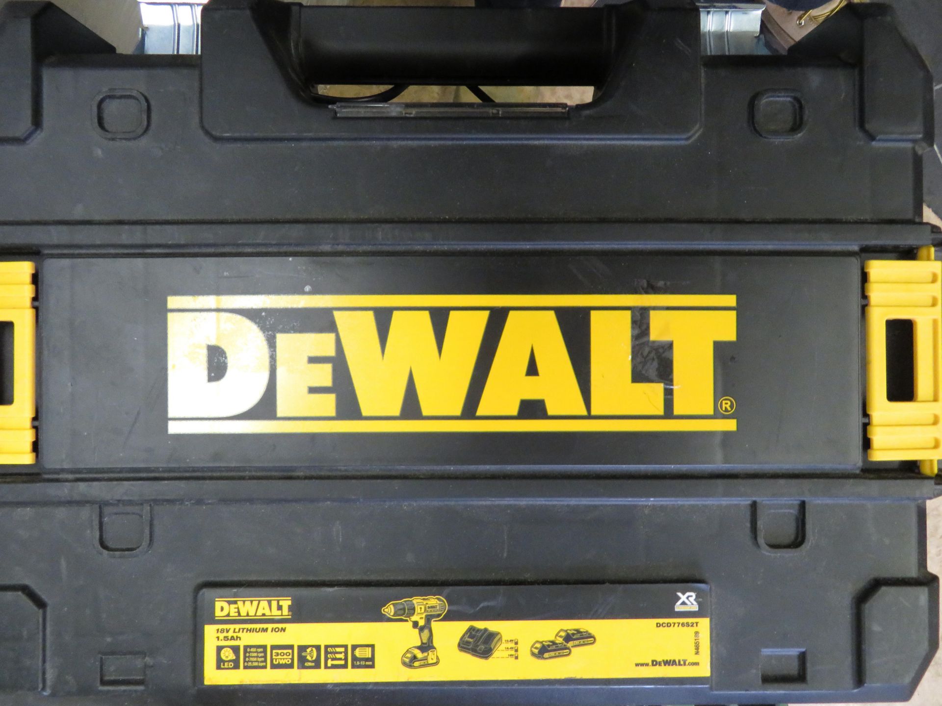 (D3) DeWalt DCD776S2T-GB 18V 1.5Ah Li-Ion XR Cordless Combi Drill Set - USED CONDITION. COMES - Image 2 of 2