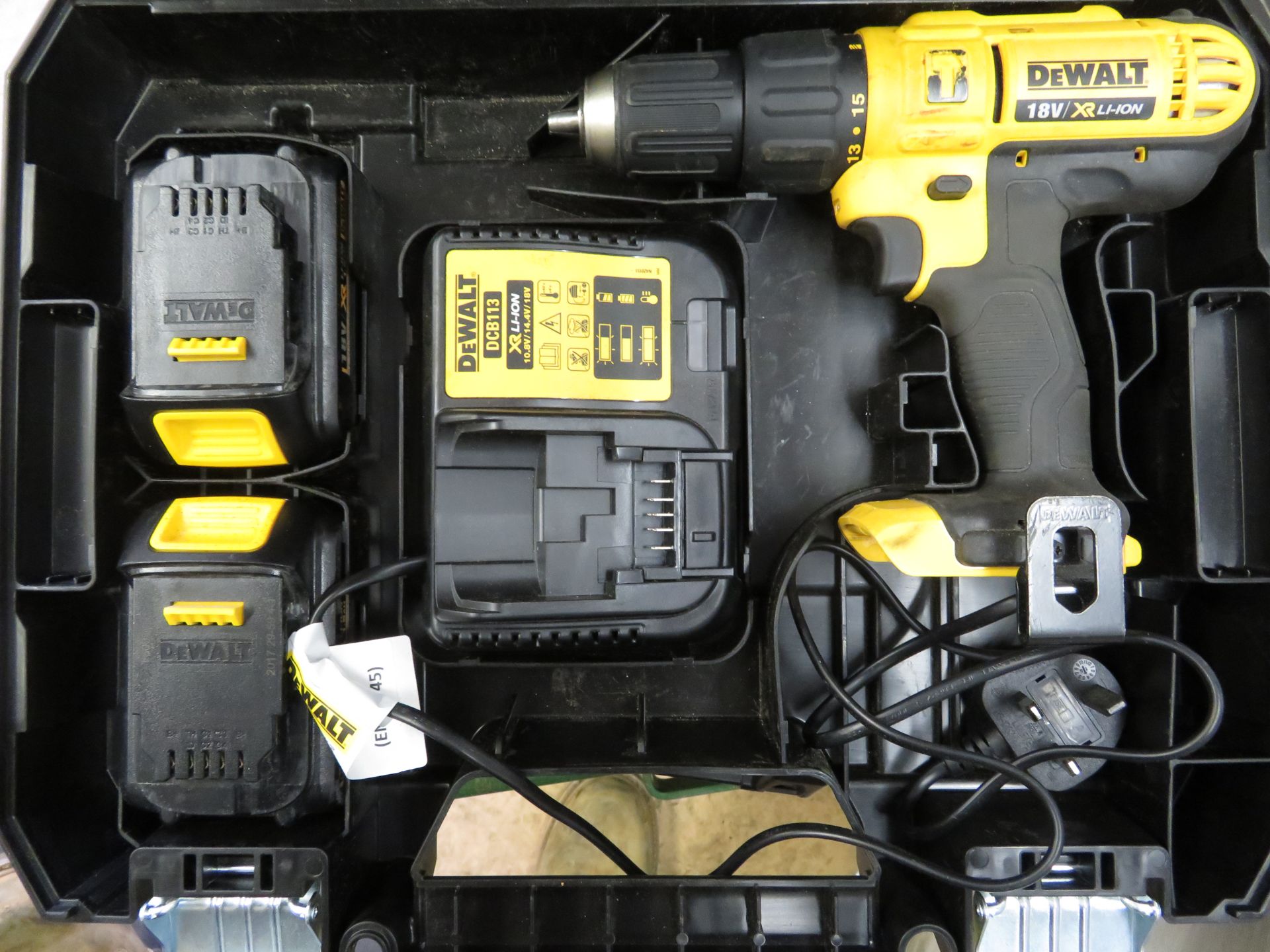 (D3) DeWalt DCD776S2T-GB 18V 1.5Ah Li-Ion XR Cordless Combi Drill Set - USED CONDITION. COMES