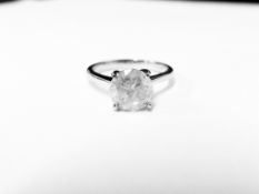 2.08ct diamond solitaire ring set in 18ct gold. Enchanced diamond, H colour and I2 clarity. 4 claw