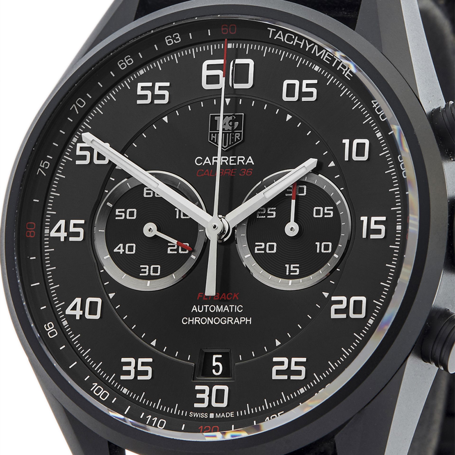 Tag Heuer Grand Carrera Flyback Chronograph 43mm PVD Coated Titanium - CAR2B80.FC6325 - Image 3 of 9