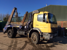 Mercedes Axor 1823 Skip Lorry / Maclift Xtra Reach / Drives well / Same owner last 10 years.